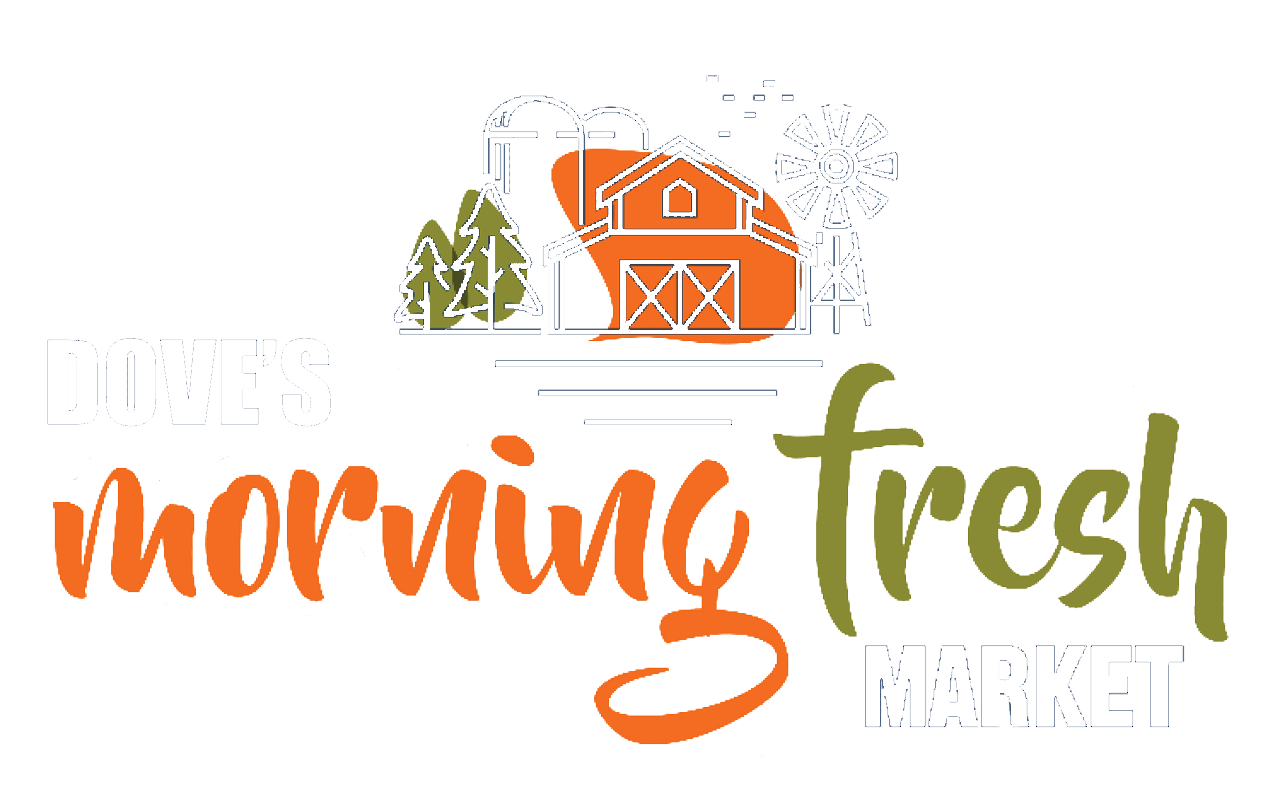 A theme logo of Dove's Morning Fresh Market