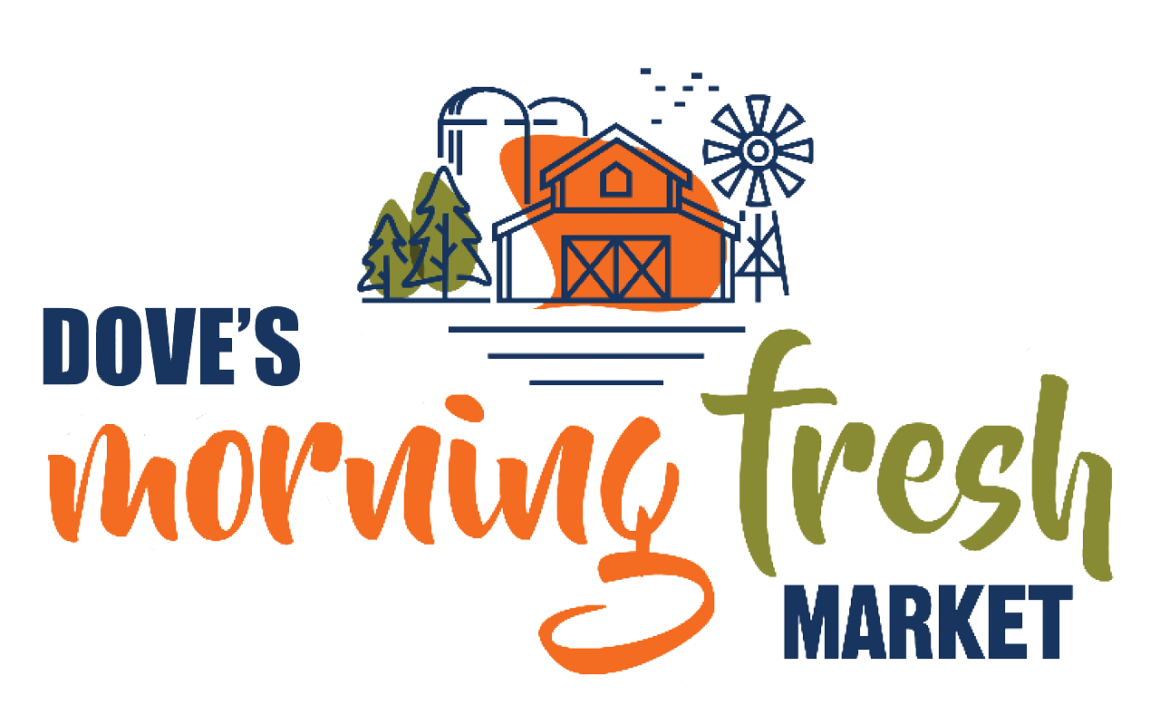 A theme logo of Dove's Morning Fresh Market